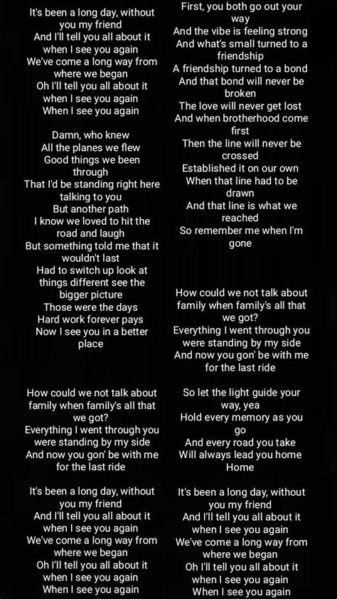 ßee you again lyrics|oh i see you again lyrics.